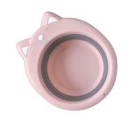 Toyvian Bacinella Pieghevole per Ragazzo Ragazza in PP Resistente Design Gatto Cartone Animato Lavabo Portatile Salvaspazio Rosa per Lavaggio e Viaggi