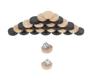 Toyvian Backgammon Scacchi In Legno 30 Pezzi 0.71 Pollice Rotondo Mattoncini di Ricambio Backgammon Gioco Da Tavolo Accessori Per Bambini Gioco Di Educativo