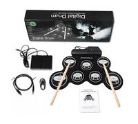 Toyvian Batteria Elettronica Portatile Roll-up Pad Per Batteria Digitale Per Principianti e Ragazza Suoni Realistici e Jack Per Cuffie Set Di Per Esercizi Silenziosi