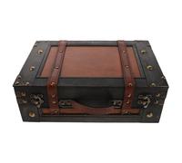 Toyvian Baule Retrò in Legno Piccolo con Maniglia Portatile Scatola Decorativa Vintage per Valigie Contenitore Organizer per Ricordi e Uso Domestico