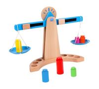 Toyvian Bilancia in Legno Giocattolo Educativo per Ragazzi e Ragazze Anni Giocattolo Didattico per Apprendimento Semplici Calcoli Design e Sicuro in Legno Naturale Stimola Creatività e