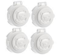 Toyvian Blocco di Sicurezza per Pulsanti per Ragazzo Ragazza 4 Pezzi, Adesione Forte, Copertura di Sicurezza per Elettrodomestici, Abs Bianco, Protezione per Uso Familiare