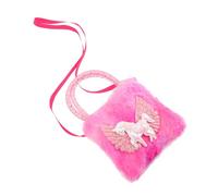Toyvian borsa a tracolla in peluche borsa soffice borsetta per ragazze Spalla unicorno borsa da viaggio portamonete appeso alla borsa piccola borsa a tracolla da uomo diario sfocato stoffa