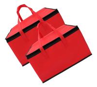 Toyvian Borsa Termica per Alimenti Cerniera 2 Pezzi, Sacco Isolante Termico Rosso 40x40x24 Cm, Borsa per Cibo Caldo e Freddo, Leggera e Pieghevole per Pranzo e Spesa