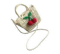 Toyvian Borsa Tracolla Bambina in Paglia Intrecciata Outdoor Borsa Spalla Singola per Capiente e Leggera per Spiaggia e Vacanze Beige