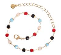 Toyvian Bracciale a Catena Regolabile Perle Naturali e Pietre Preziose in Lapislazzuli, Braccialetto Elegante in Stile Etnico Distanziatori in Acciaio Inox, Gioielli da Polso Femminili