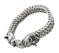 Toyvian Bracciale Uomo in Acciaio Inossidabile Catena Doppio Anello da Polso Hip-hop Resistente e Antiossidante per Regalo e Uso Quotidiano