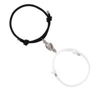 Toyvian Braccialetti di Coppia in Corda Nera Intrecciata Set da 1 Paio Braccialetti Abbinati per Donne e Uomini Accessori Moda Resistenti per Amicizia e Occasioni Speciali