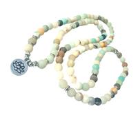 Toyvian Braccialetto e Collana Perline in Pietre Naturali 108 Nodi 8mm Lotus, Gioielli Decorativi per Donna e Uomo, Adatti per Meditazione, Yoga e Preghiera, Design Versatile da Polso