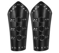 Toyvian Bracciali Rinascimentali in Similpelle Nera, Protezioni le Braccia Medievali da Cosplay Vichingo, Set 2 Pezzi Ergonomici per Rievocazioni Storiche e Feste a Tema