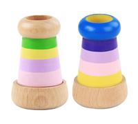 Toyvian Caleidoscopio in Legno 2 Pezzi Prismi Poligonali Giocattolo Educativo Creativo per Stimola la Coordinazione Occhio-Mano e la Cognizione dei Colori