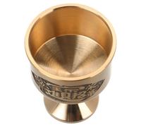 Toyvian Calice Sacro in Ottone Oro, Coppa Rituale per Offerte e Servizi | Incisioni Dettagliate e Iscrizioni Sacre, Adatto per Acqua, Tè o Vino, Uso Liturgico