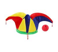 Toyvian Cappello Clown con Campanelli e Naso in Spugna Accessorio Cosplay Divertente per Carnevale Maschera e Feste Mascherate Tessuto Morbido e Traspirante Costume Giullare Versatile