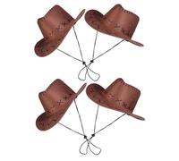 Toyvian Cappello da Cowboy Ragazzo 4 Corda Regolabile Unisex Cappello Western per Feste a Tema Cosplay Leggero e Poliestere Accessorio Decorativo per Ragazzo