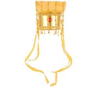 Toyvian Cappello da Imperatore Cinese Dorato per Cosplay e Feste, Copricapo Tradizionale Hanfu in Stile Antico, Accessorio Teatrale e Decorazione Storica per Eventi e Giochi di Ruolo