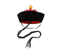 Toyvian Cappello ufficiale con cappello reale Cappello cappello costume da imperatore berretto Halloween cappello cinese decorativo cappello cosplay cinese Di lana Nero