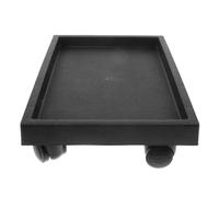 Toyvian Carrello Portavaso Rettangolare Nero con Ruote e Vaschetta PE | Supporto Robusto per Vasi Pesanti, Facile da Spostare in Giardino o Casa, Protegge il Pavimento