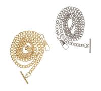 Toyvian Catena da Tasca Stile Retrò 2 Pezzi in Ferro Argento con Design Brillante e Texture Visibile per Uomo e Donna come Catenina da Pantalone Elegante