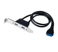 Toyvian Cavo Adattatore Pci 20 Pin a Doppio USB 3.0 Nero Staffa Posteriore per Chassis Computer e Scheda Madre in Pvc ad Alta Velocità