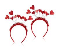 Toyvian Cerchietti per Chioma a Forma di Cuore per Ragazze Set 2 Pezzi Rossi Decorativi per Feste e Giorno degli Innamorati Accessori Chioma per Feste e Decorazioni