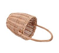 Toyvian Cestino Intrecciato in Vimini con Manico Piccolo per Decorazione Floreale e Picnic, Cesto Rustico Portaoggetti per Giardino e Matrimonio, Cesta Portafiori da Esterno Vintage