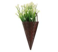 Toyvian Cesto Appeso di Fiori Artificiali Fiore Ghirlanda sospeso sospendere Arredamento pianta pensile Artificiale nel Cestino Fiori Pendenti Artificiali plastica Bianca