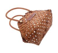 Toyvian Cesto Intrecciato Mano in Legno con Rivestimento in Plastica Trasparente Cesto Boho Vintage per Pane Frutta Uova e Decorazioni Floreali Portapresenti e Picnic Dimensioni