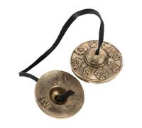 Toyvian Cimbali da Dito in Ottone Robusto per Terapia Meditazione Tibetana e Yoga Campane Tingsha Tibetane Lavorazione Artigianale Intricata come Strumenti Percussione per Rilassamento e C