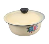 Toyvian Ciotola Vintage in Smalto con Coperchio Bacinella in Stile Retrò per Impastare Conservare e Lavare Insalate e Frutta Materiali Resistenti in Smalto e Acciaio Inossidabile