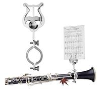 Toyvian Clip Musicale Supporto Porta Spartiti per Clarinetto in Ferro Argento e Facile da Usare Portatile Accessorio per Studi e Performance Clarinetto e Oboe