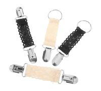 Toyvian Clip per Cappello da Viaggio e Fermagli per Maglione in Filo di Cotone e Lega di Zinco, Set 4 Pezzi Beige e Nero, Porta Accessori Multifunzione per Valigie, Borse e Scialli,