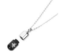 Toyvian Collana a Urna in Acciaio Inossidabile Ciondolo a Forma di Pillola Gioielli Creativi da Uomo Catena Lunga Decorazioni Commemorative per Conservare Ceneri e Ricordi Personali