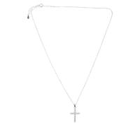 Toyvian Collana Ciondolo Croce con Catena Intrecciata e Zirconi Bianchi Minimalista da Donna per Comunione Compleanno e Feste di Fiducia Spirituale
