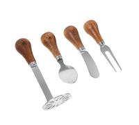 Toyvian Coltello Formaggio Forchetta e Spatola Burro con Manico Ergonomico Pressa Patate e Design Compatto per Taglio e Spalmatura Facile