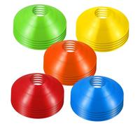 Toyvian Coni per Allenamento di Calcio Set da 30 Pezzi Coni Piatti in Plastica Colorati con Borsa a Rete per Allenamento Sportivo Calcio e Basket per Ragazzo Ragazza e Principianti