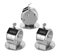 Toyvian Contatore Manuale Meccanico in Metallo 3 Pezzi Base Contapersone Portatile a 4 Cifre per Magazzino Fabbrica e Sport Clicker Preciso per Conteggio Rapido
