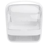 Toyvian Contenitore per Trucco Compatto in Cristallo Bianco Scatola Multiuso Quadrata Maniglia Organizer Cosmetici Portatile per Camera da Letto e Bagno