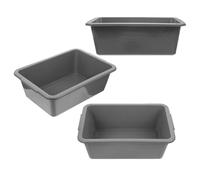 Toyvian Contenitore Rettangolare in Plastica Pp da 34x23,8x10,9 Cm, Set 3 Pezzi per Ristorante e Autobus Commerciale, Vaschetta Multiuso per Lavaggio e Stoccaggio Stoviglie Capacità