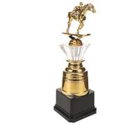 Toyvian Coppa Equestre Base Nera Rinforzata in Plastica, con Statua di | Sezione per Incisione, Struttura Verticale Stabile, Finitura Liscia, per Premiazioni di Squadra e Club