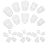 Toyvian Copridita Trasparenti in Silicone per Chitarra e Basso, Set da 40 Pezzi 5 Misure Diverse, Protezioni Elastiche per Polpastrelli, per Principianti e Musicisti, Accessori Portatili