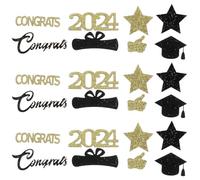 Toyvian Coriandoli da Tavolo Laurea 2024 Decorazioni Creative a Stelle Dorate e Cappelli da Laurea Coriandoli Sparsi per Festa e Centrotavola e Album Ricordi