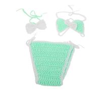 Toyvian Costume Ragazzo Ragazza Bambina Set Bikini Uncinetto Verde Copricostume Spiaggia Confortevole e Sicuro per Foto Ragazzo Ragazza Abbigliamento Mare Neonata Versatile e Decorativo