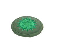Toyvian Cuscino per Ciotola Sonora Buddhista Ricamato, Tappetino Arrotondato Resistente 16 Cm Verde, Accessorio per Meditazione e Strumenti