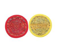 Toyvian Cuscino Per Ciotola Tibetana Buddista Set Da 2 Tappetini Artigianale Per Meditazione Cuscino Sonoro Resistente e Decorativo 10 Cm (giallo e Rosso)