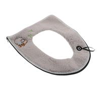 Toyvian Cuscino per Sedile WC in Morbido Plush con Maniglia e Cerniera Imbottitura Spessa e Riscaldante per Comfort Famigliare Copriwater Lavabile per Bagno Invernale