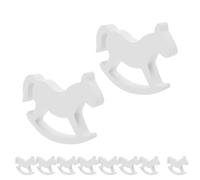 Toyvian Decorazione a Forma di Cavallo a Dondolo in Legno Bianco 10 Pezzi Giocattoli Sicuri per Piccoli Centrotavola Vintage per Matrimoni e Decorazioni da Tavolo in Miniatura