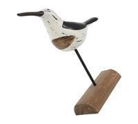 Toyvian Decorazione la Casa Scultura in Legno Nero e Bianco a Forma di Volatile Dalla Lunga Coda, Resistente alla Deformazione e Stabile nel Colore, per Soggiorno e Collezione