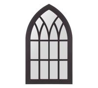 Toyvian Decorazione murale con Finestra ad Arco Gotica Nera, Finta Cornice | Decorazione per vetrate ad arco di chiesa, pannello murale gotico inquietante per la chiesa, finestra di castello medievale