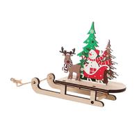 Toyvian Decorazione Natalizia Legno con Pupazzo Slitta Miniatura Sci da Tavolo Ornamento da Appendere per Albero di Natale Adatta per Interni Ed Esterni Atmosfera Festiva
