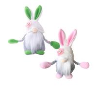 Toyvian Decorazioni Pasqua 2 Pezzi Bambole Coniglio Peluche Colorate per Festa e Casa Accessori Scrivania e Libreria Ornamenti Creativi per Adulti e